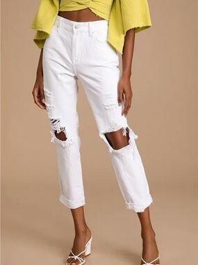 ⭐️NWT PISTOLA Presley '90s Roller White High-Rise Distressed Jeans